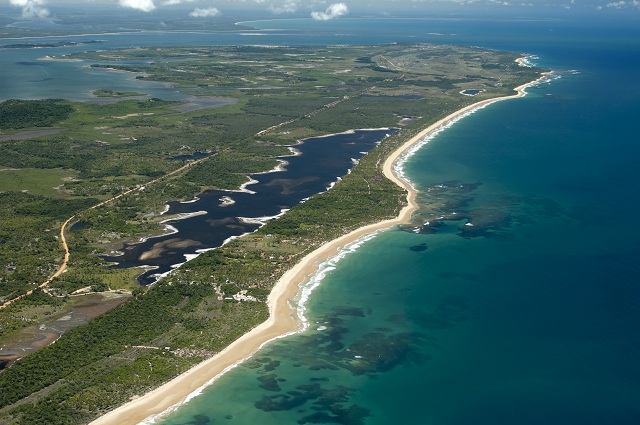 Vista aérea da Península de Maraú. Imagem: Haroldo Magalhães