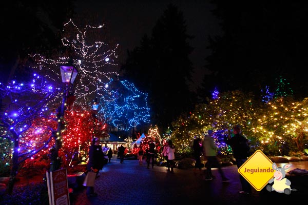 Decoração natalina do Capilano Suspension Bridge Park. Vancouver, British Columbia. Imagem: Erik Pzado