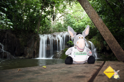 Jegueton curtindo o circuito de cachoeiras da Estância Mimosa. Imagem: Erik Pzado