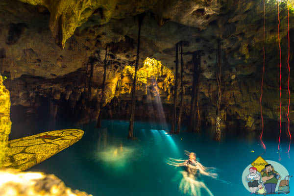 Longa exposição no cenote da terra. Imagem: Erik Araújo