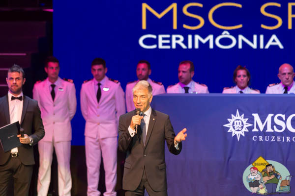 Batismo MSC Splendida no Brasil. Imagem: Erik Araújo